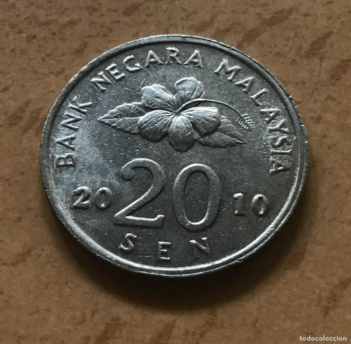 Monedas antiguas de Asia: 20 sen de Malasia. A&ntilde;o 2010