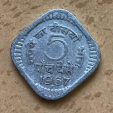 Monedas antiguas de Asia: 5 PAISA DE INDIA. AÑO 1967