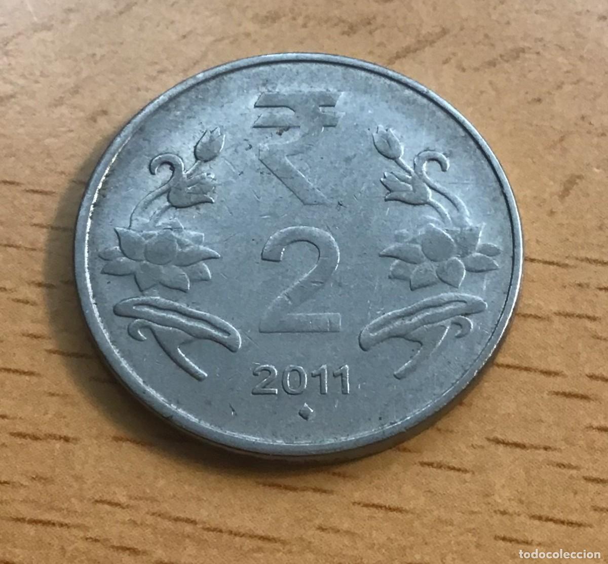 Monedas antiguas de Asia: 2 rupias de India. A&ntilde;o 2011 - Foto 1