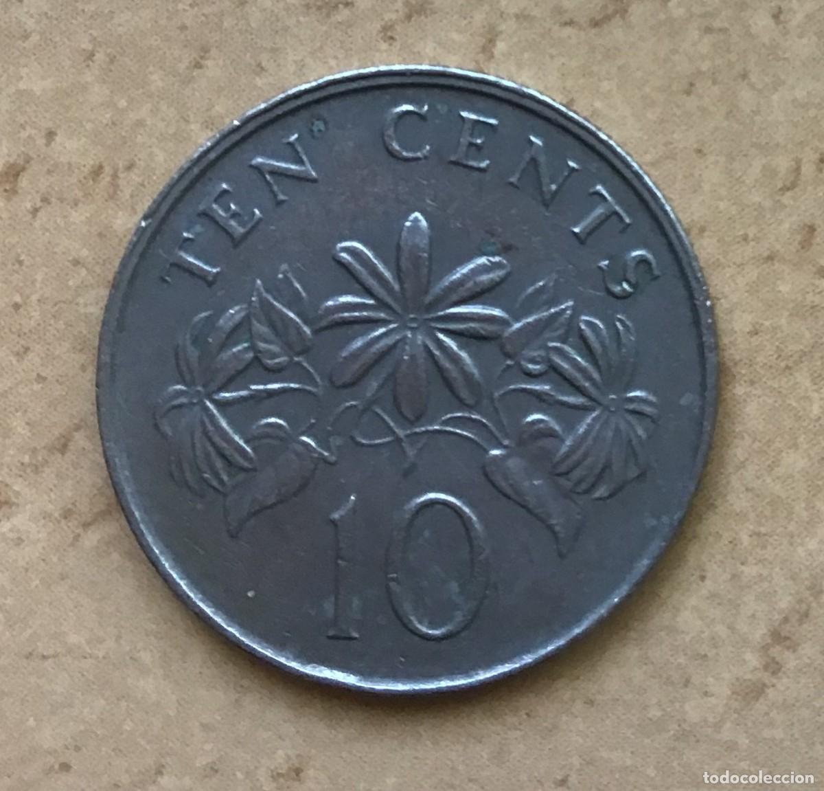 Monedas antiguas de Asia: 10 centavos de Singapur. A&ntilde;o 1989 - Foto 1