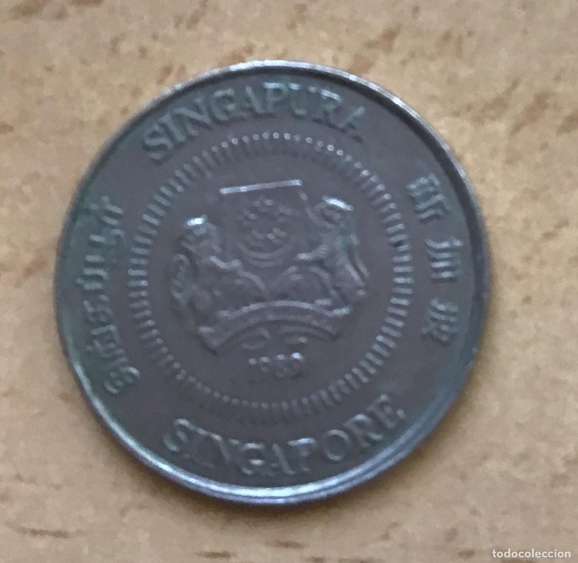 Monedas antiguas de Asia: 10 centavos de Singapur. A&ntilde;o 1989 - Foto 2