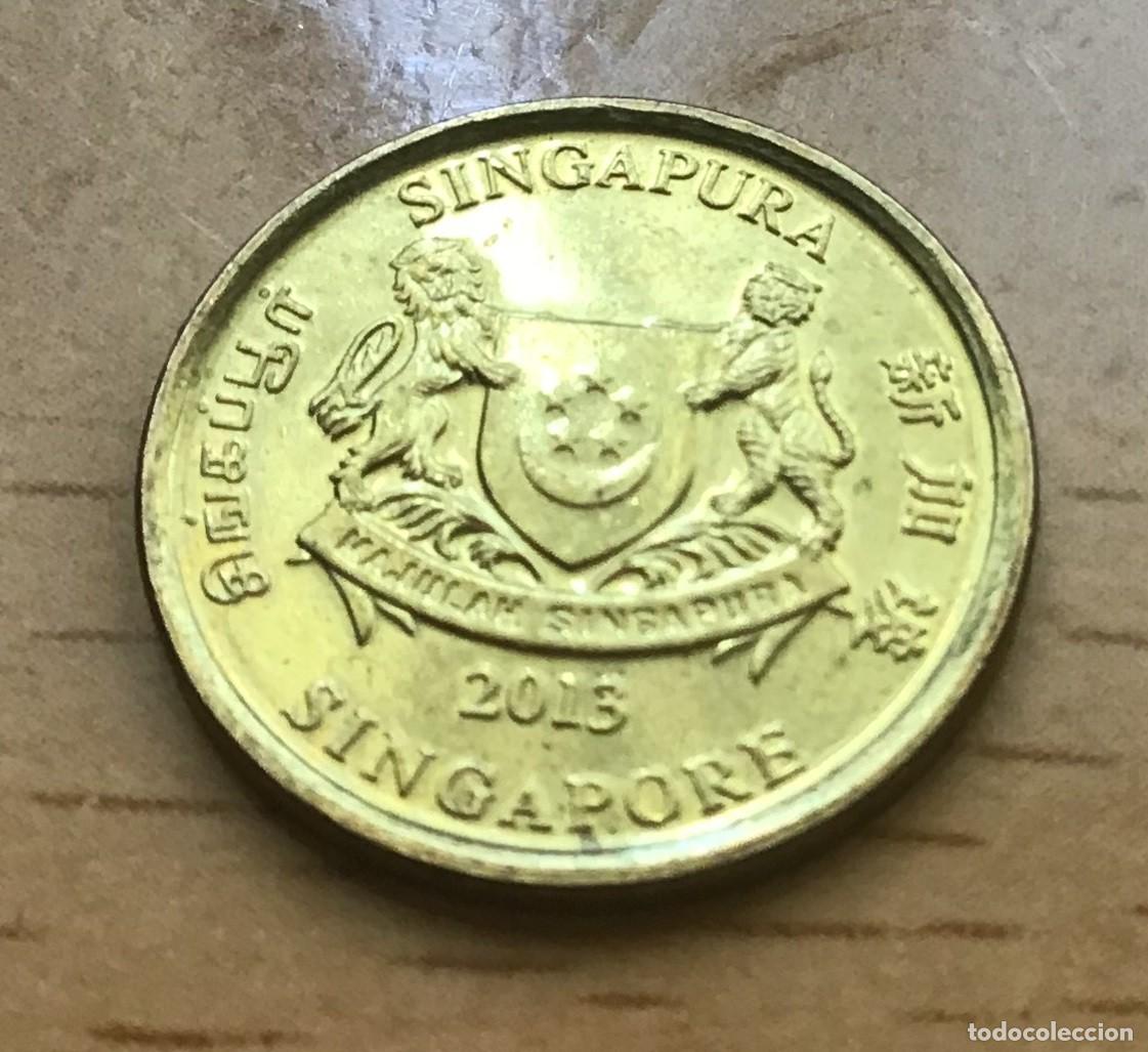 Monedas antiguas de Asia: 5 centavos de Singapur. A&ntilde;o 2013 - Foto 2