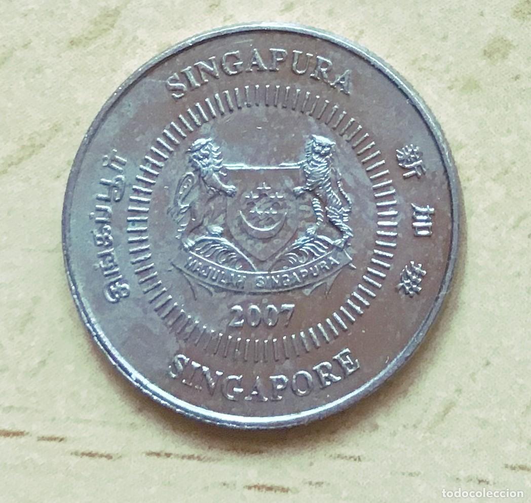 Monedas antiguas de Asia: 10 centavos de Singapur. A&ntilde;o 2007 - Foto 2