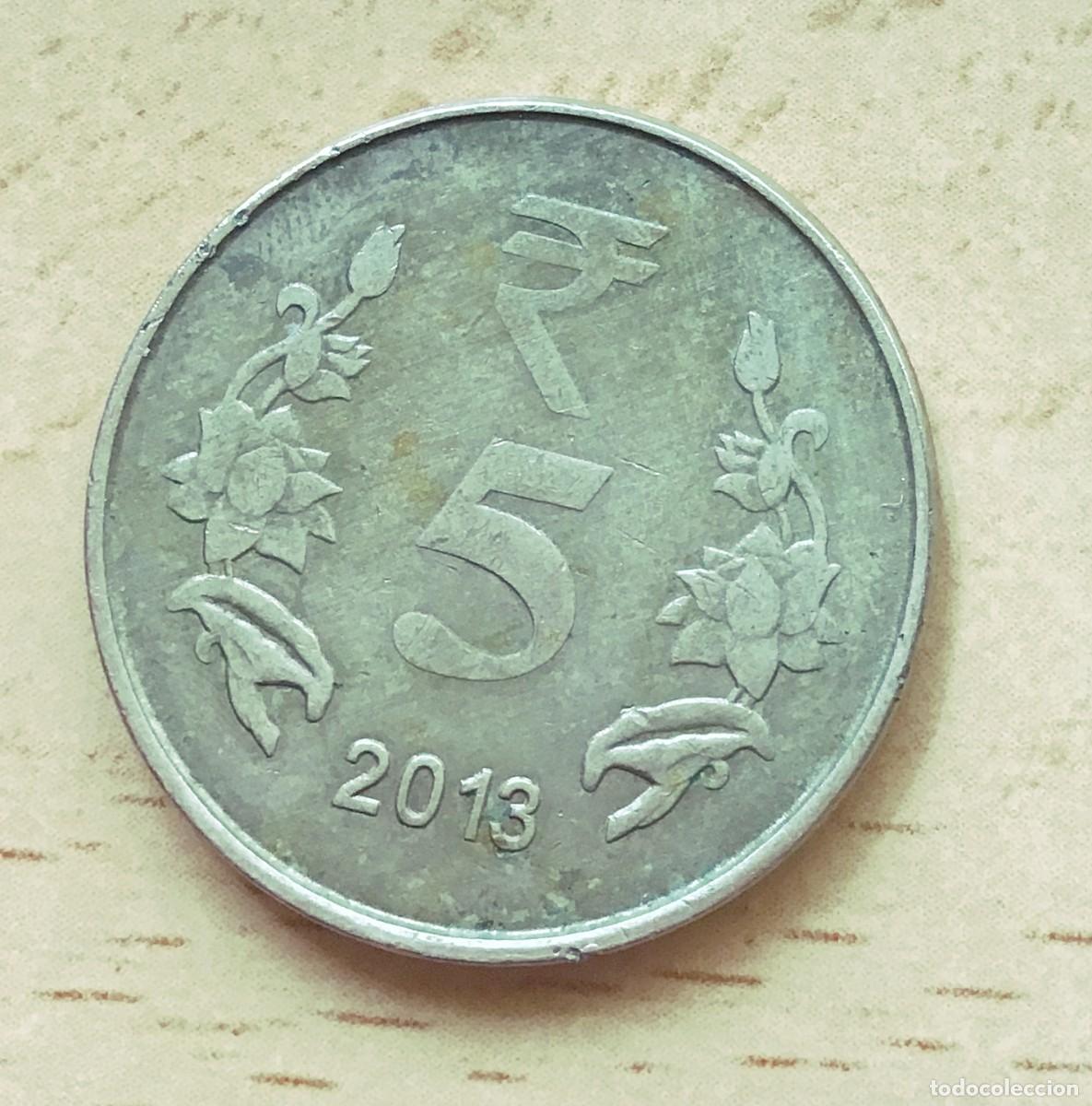 Monedas antiguas de Asia: 5 rupias de India. A&ntilde;o 2013 - Foto 1