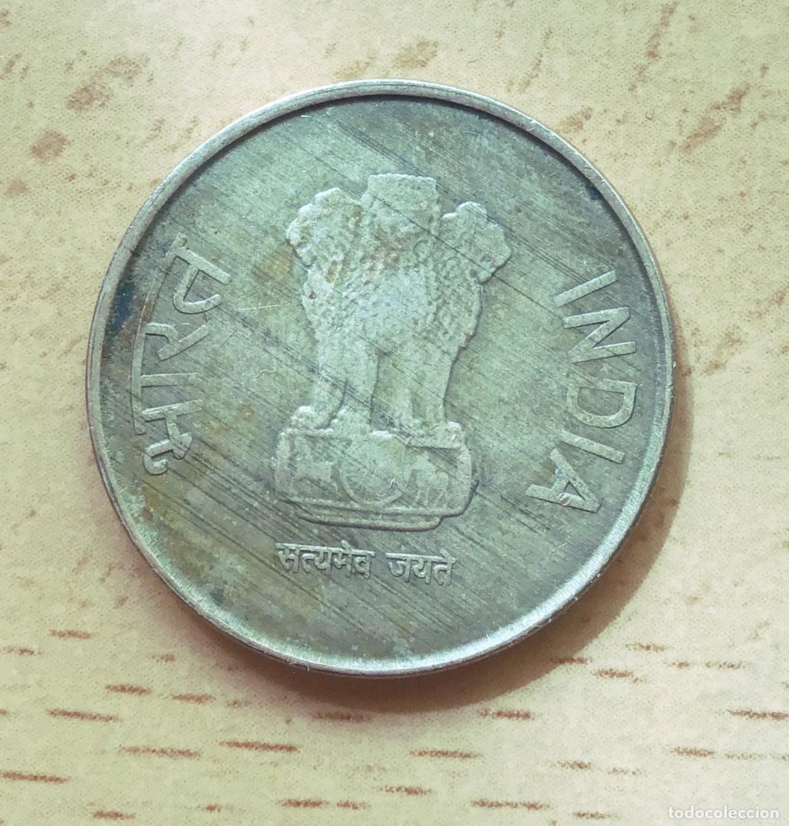Monedas antiguas de Asia: 5 rupias de India. A&ntilde;o 2013 - Foto 2