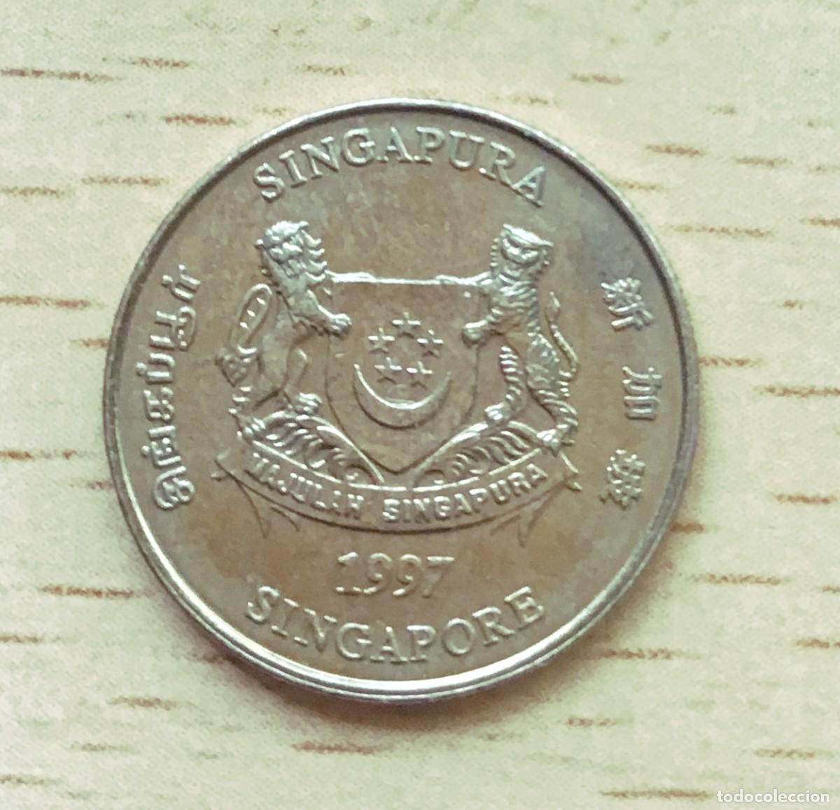 Monedas antiguas de Asia: 5 centavos de Singapur. A&ntilde;o 1997 - Foto 2