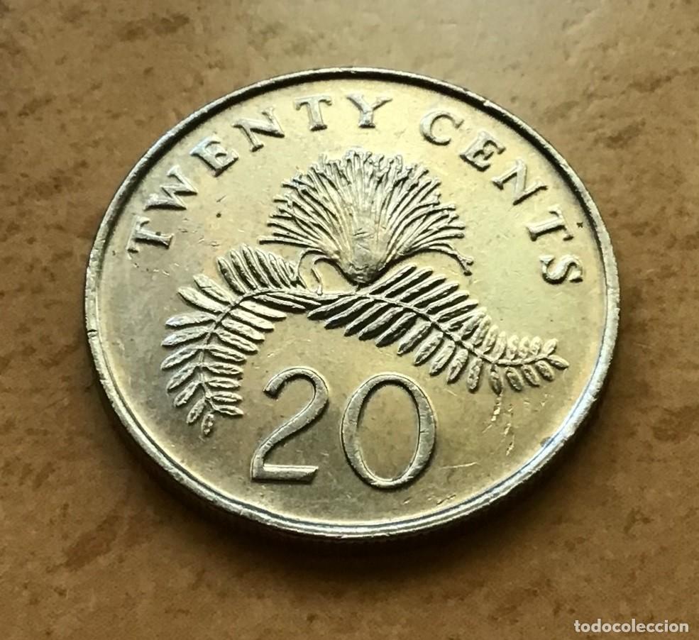 Monedas antiguas de Asia: 20 centavos de Singapur. A&ntilde;o 1989 - Foto 1