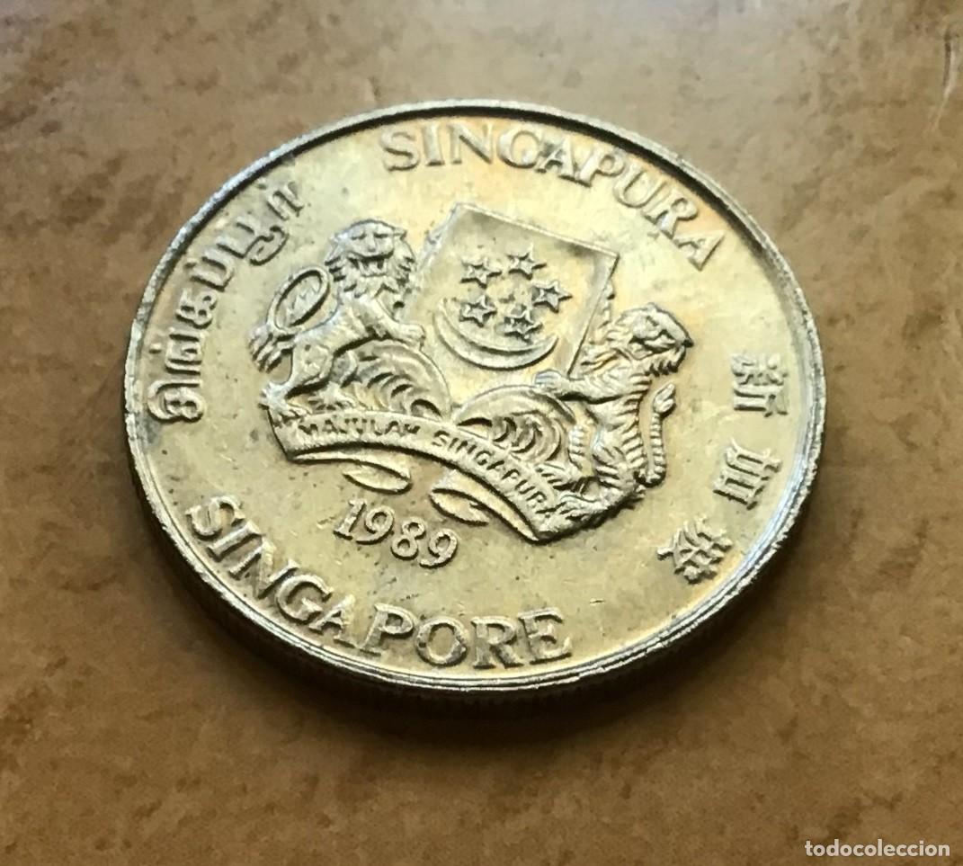 Monedas antiguas de Asia: 20 centavos de Singapur. A&ntilde;o 1989 - Foto 2