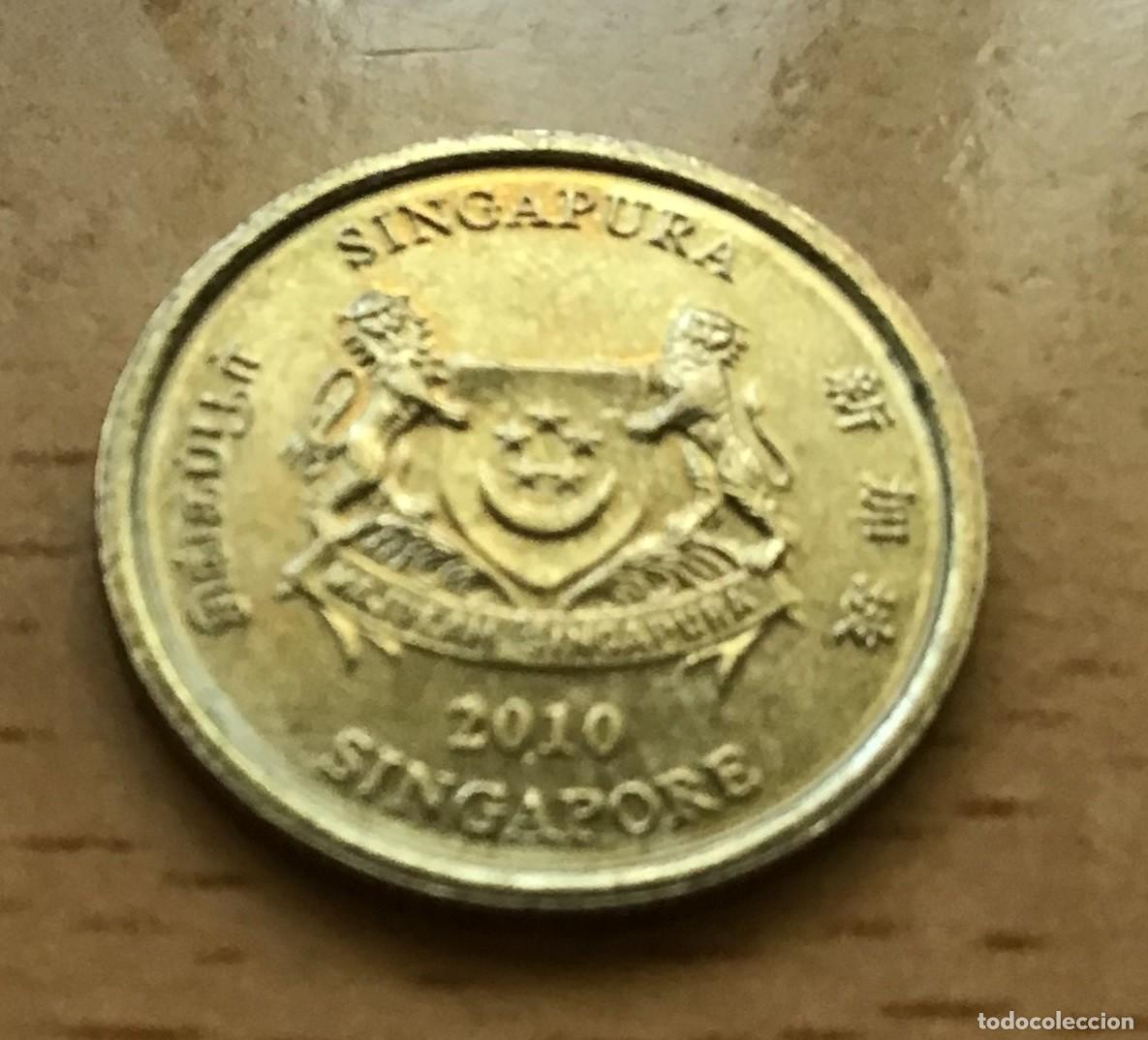 Monedas antiguas de Asia: 5 centavos de Singapur. A&ntilde;o 2010 - Foto 2