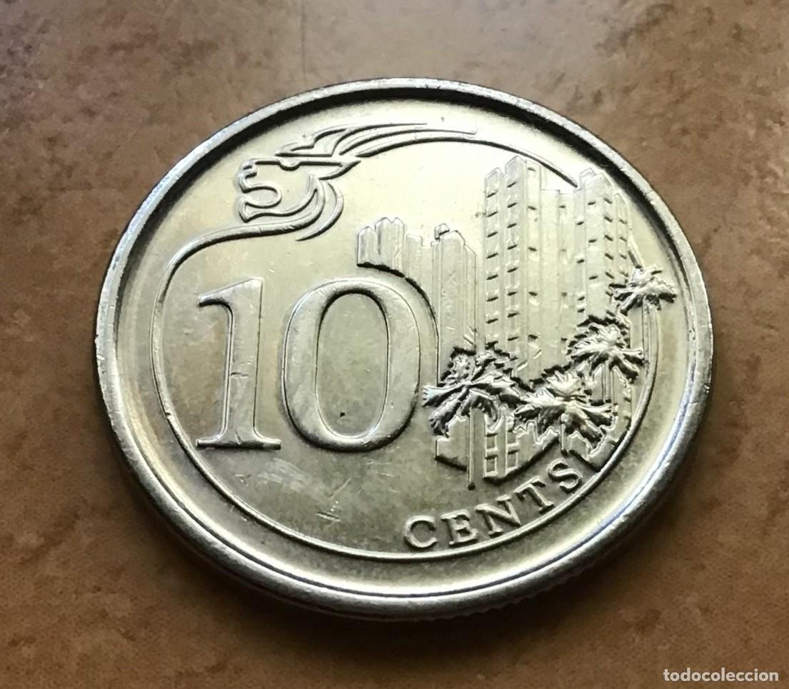 Monedas antiguas de Asia: 10 centavos de Singapur. A&ntilde;o 2014 - Foto 1