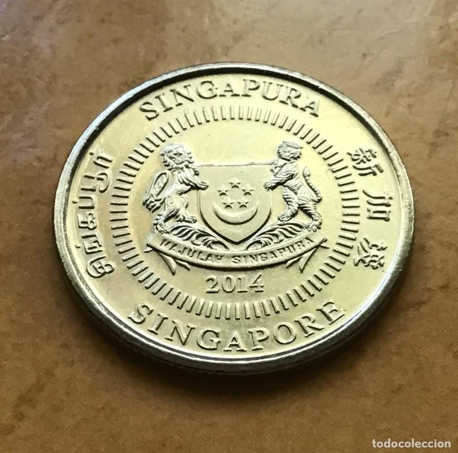 Monedas antiguas de Asia: 10 centavos de Singapur. A&ntilde;o 2014 - Foto 2