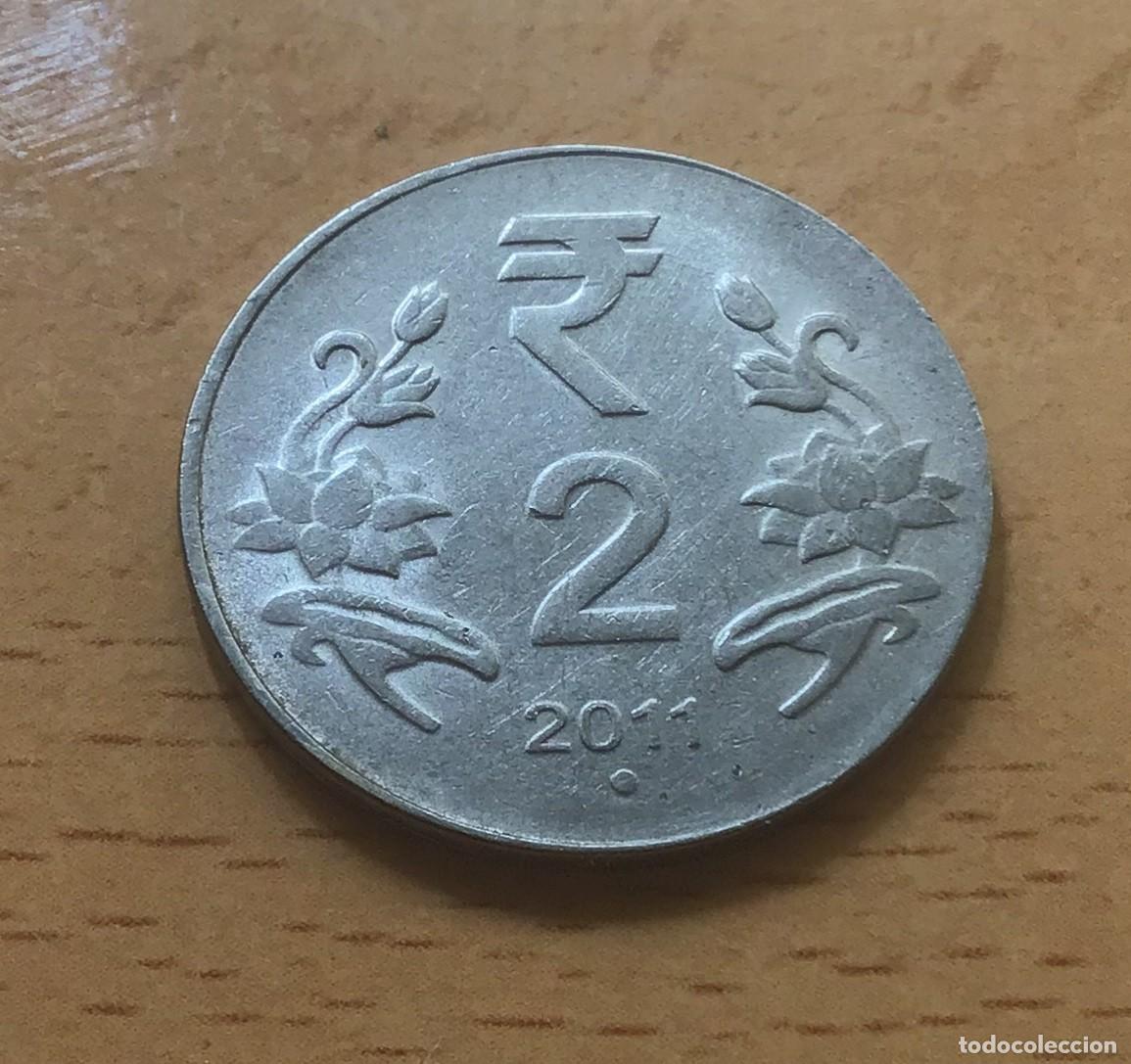 Monedas antiguas de Asia: 2 rupias de India. A&ntilde;o 2011 - Foto 1