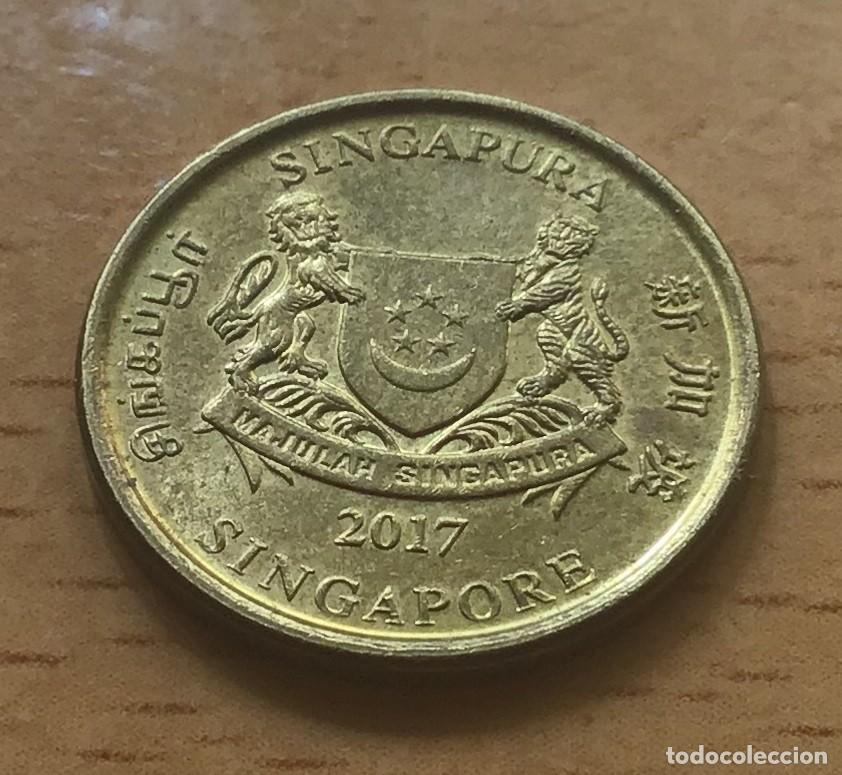 Monedas antiguas de Asia: 5 centavos de Singapur. A&ntilde;o 2017 - Foto 2