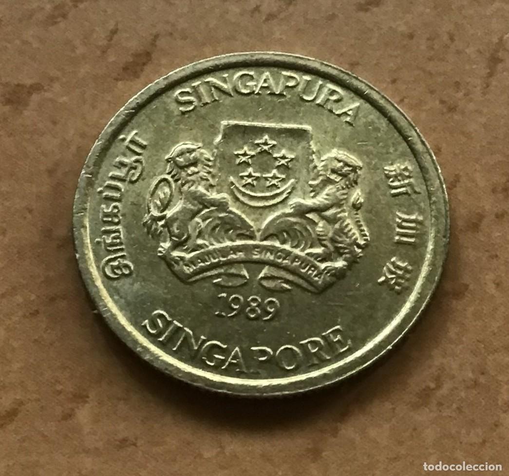 Monedas antiguas de Asia: 5 centavos de Singapur. A&ntilde;o 1989 - Foto 2