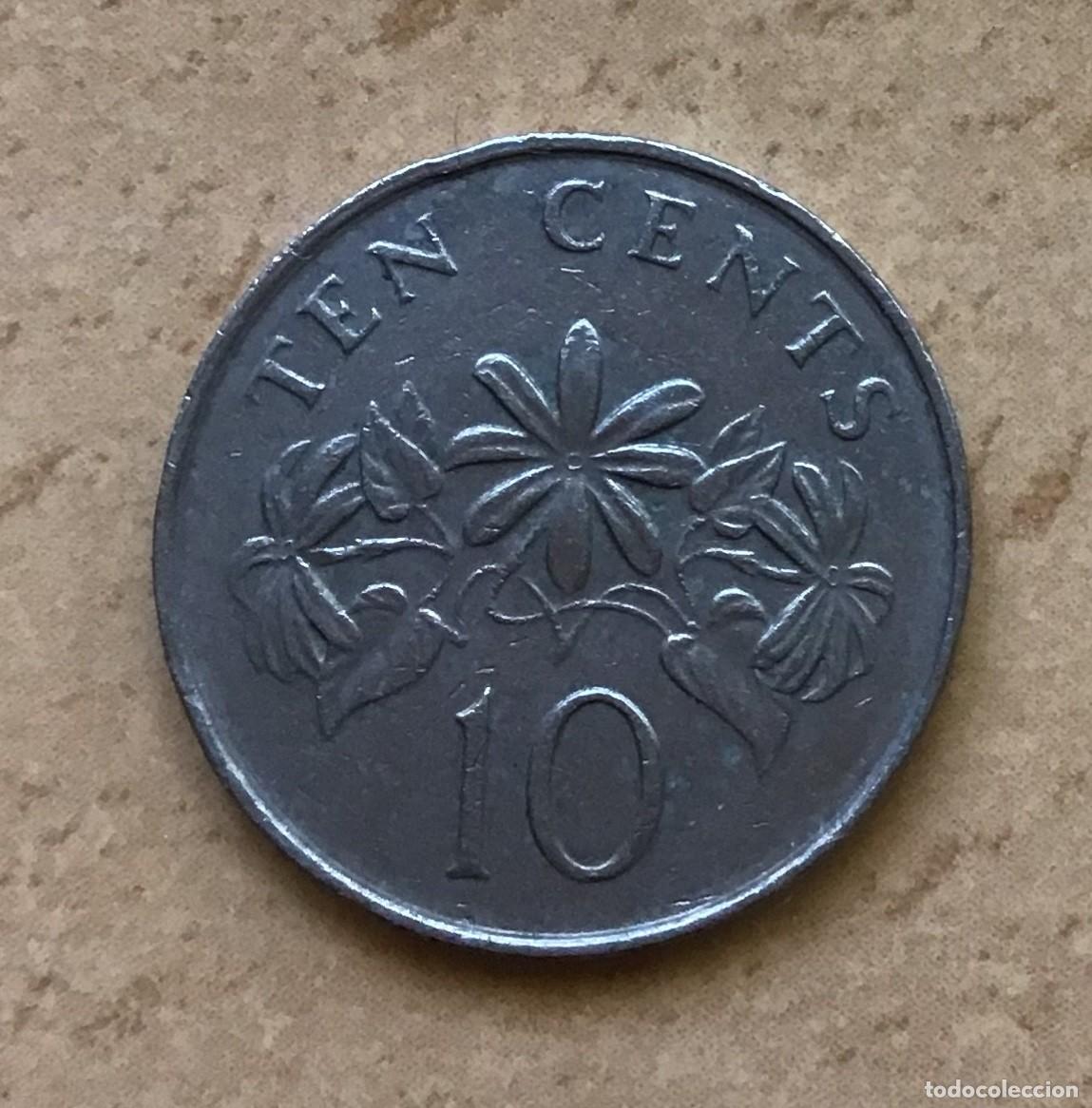 Monedas antiguas de Asia: 10 centavos de Singapur. A&ntilde;o 1990 - Foto 1