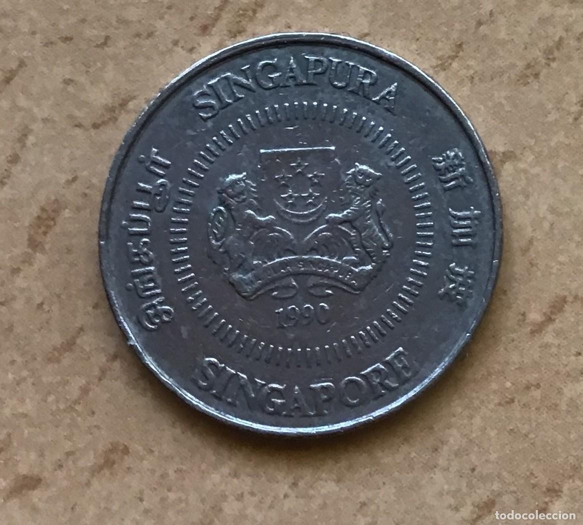 Monedas antiguas de Asia: 10 centavos de Singapur. A&ntilde;o 1990 - Foto 2