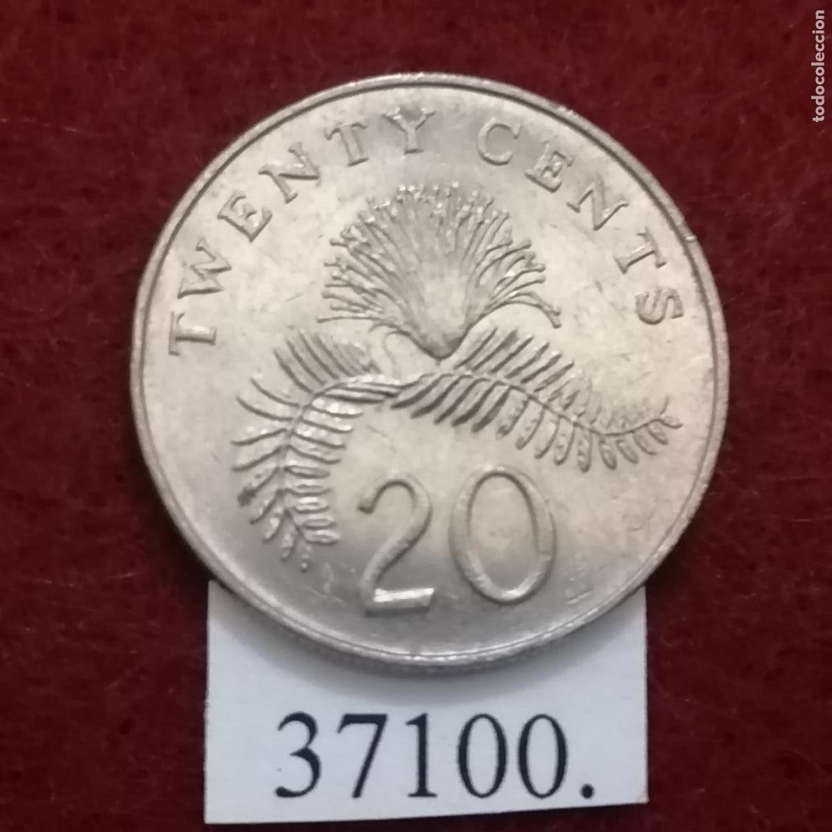 Monedas antiguas de Asia: Singapur, 20 c&eacute;ntimos 1986 - Foto 1