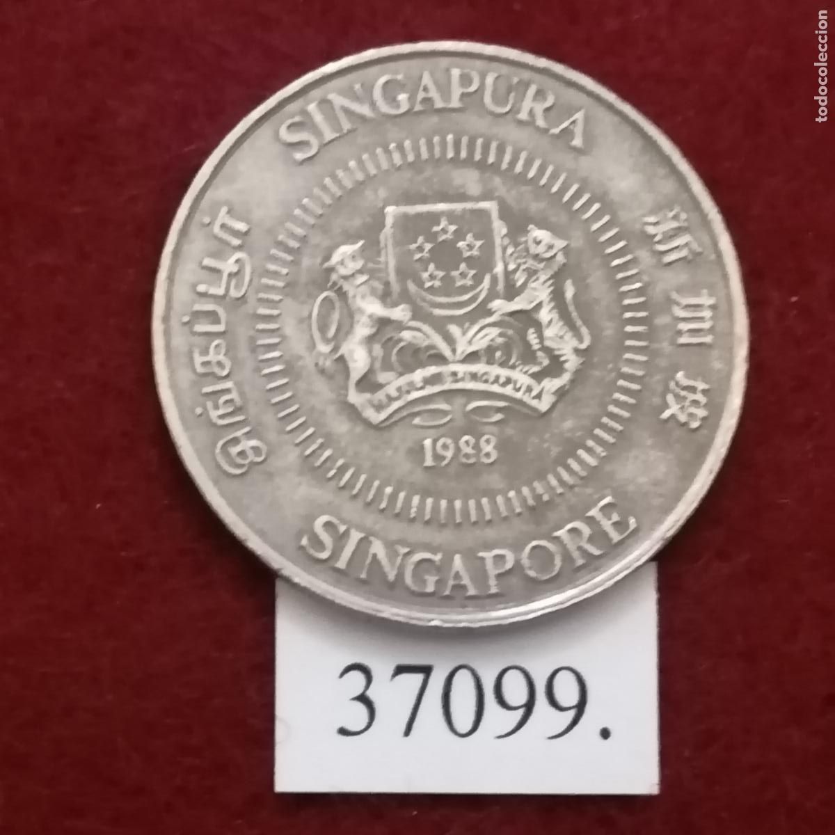 Monedas antiguas de Asia: Singapur, 50 c&eacute;ntimos 1988 - Foto 2