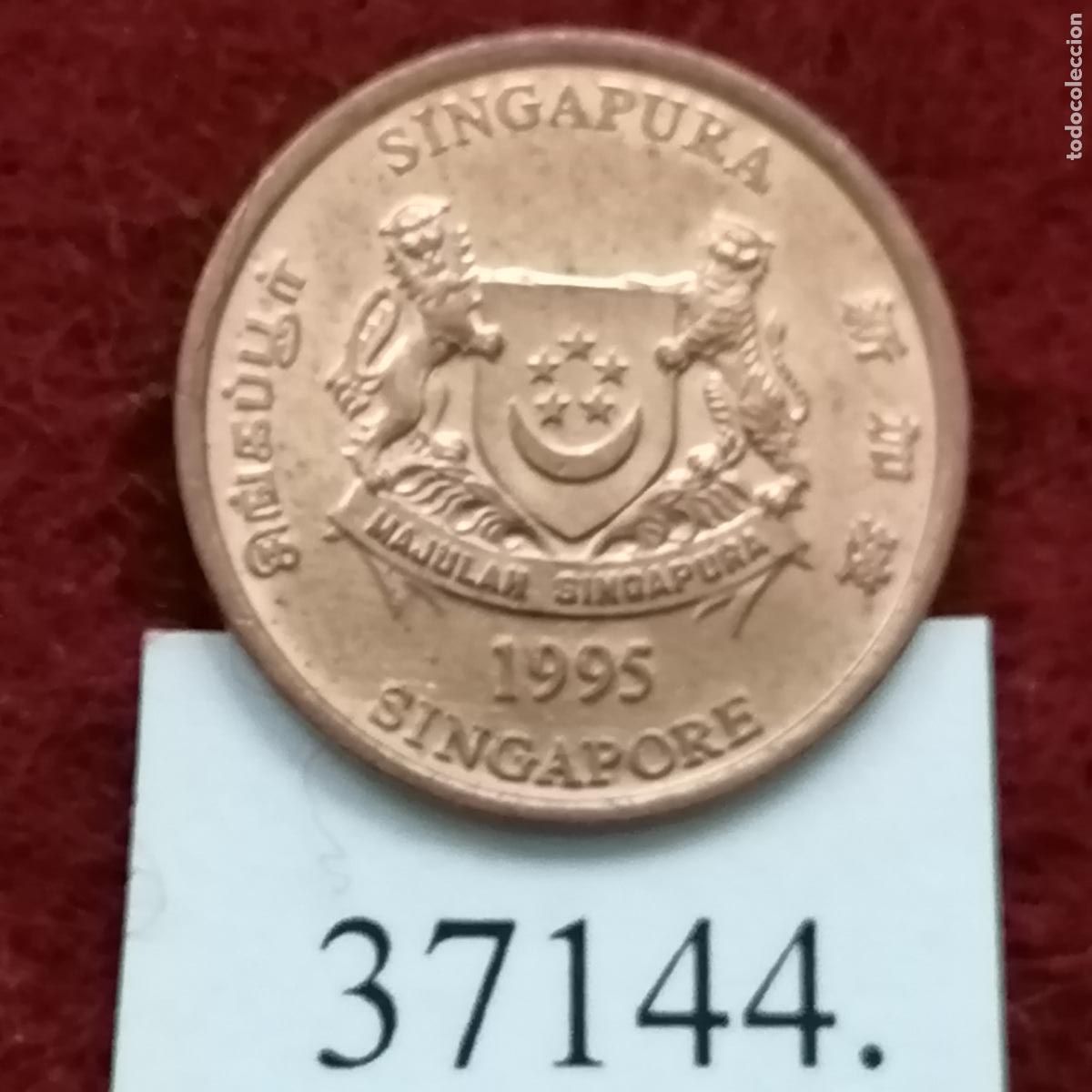 Monedas antiguas de Asia: Singapur 1 c&eacute;ntimo 1995 - Foto 2