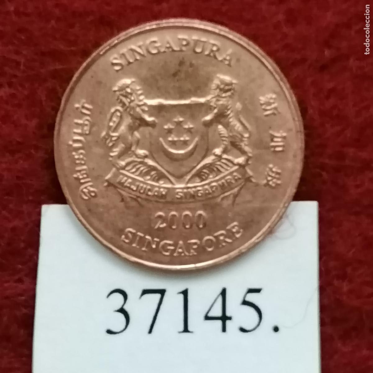 Monedas antiguas de Asia: Singapur 1 c&eacute;ntimo 2000 - Foto 2