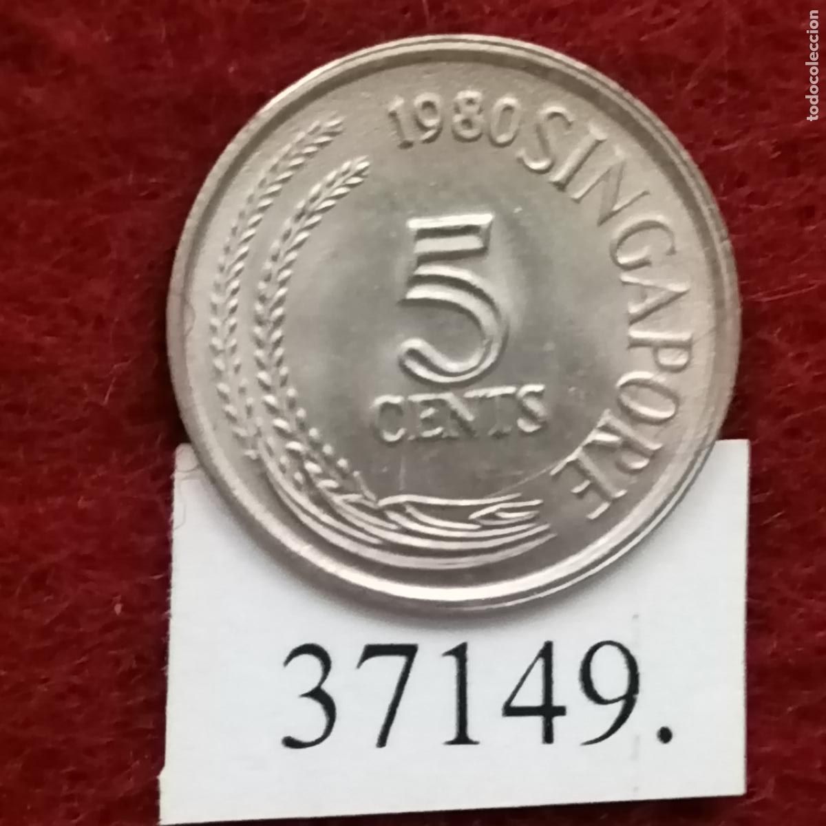 Monedas antiguas de Asia: Singapur 5 c&eacute;ntimos 1980 - Foto 1
