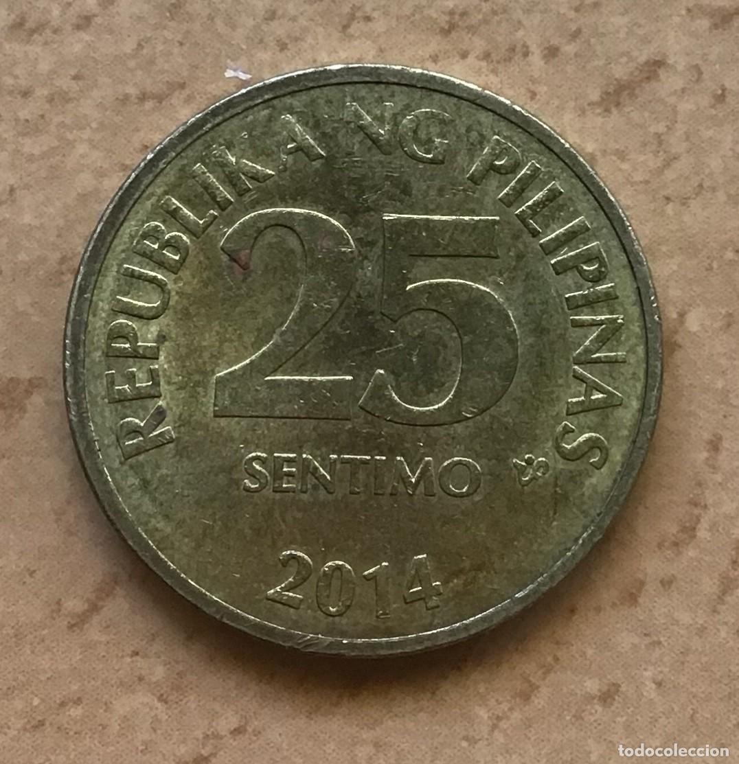 Monedas antiguas de Asia: 25 sentimo de Filipinas. A&ntilde;o 2014