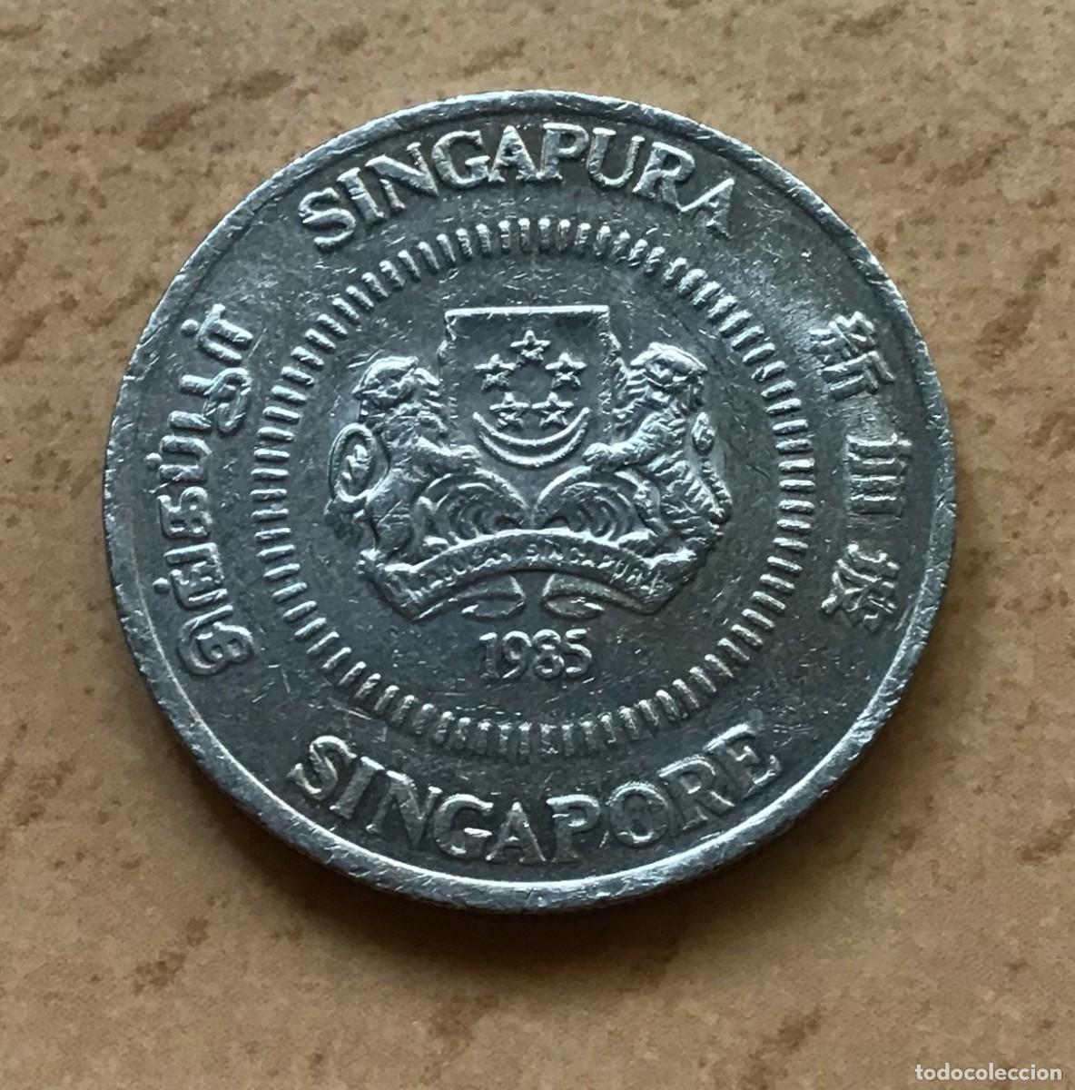Monedas antiguas de Asia: 50 centavos de Singapur. A&ntilde;o 1985 - Foto 2