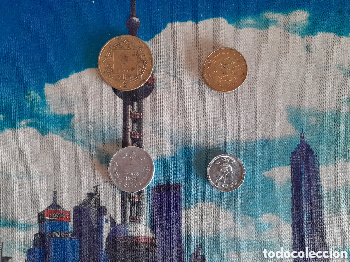 Monedas antiguas de Asia: MONEDAS DE NEPAL + INDIA - Foto 2