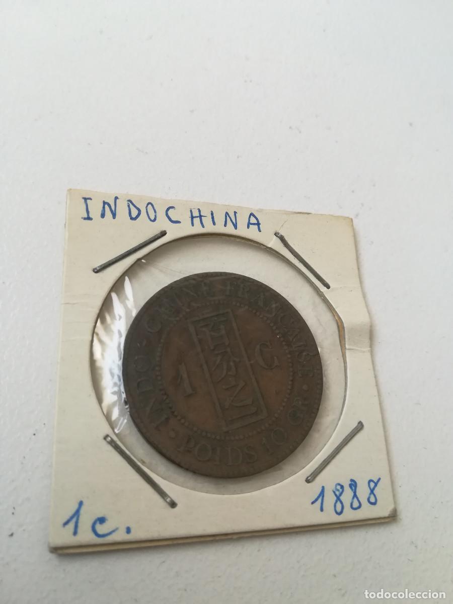 Monedas antiguas de Asia: Moneda bronce Indochina, 1888, 1 c&eacute;ntimo - Foto 1