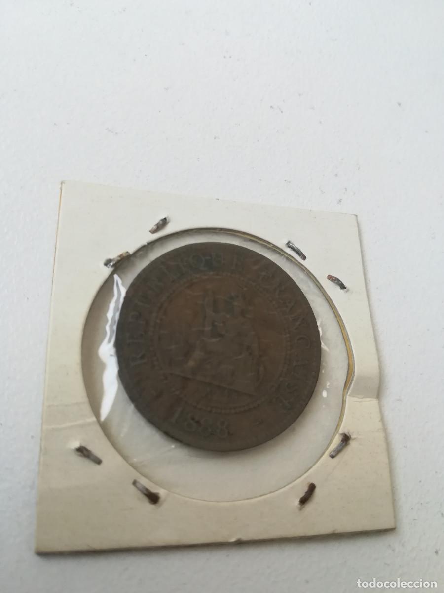 Monedas antiguas de Asia: Moneda bronce Indochina, 1888, 1 c&eacute;ntimo - Foto 2