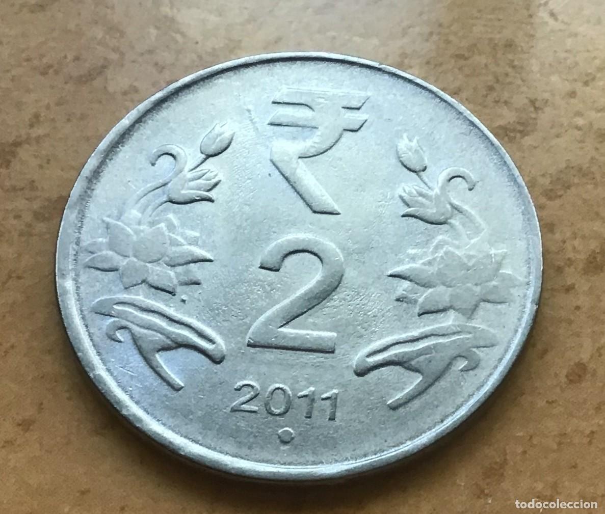 Monedas antiguas de Asia: 2 rupias de India. A&ntilde;o 2011 - Foto 1