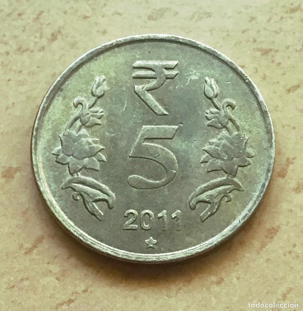 Monedas antiguas de Asia: 5 rupias de India. A&ntilde;o 2011 - Foto 1