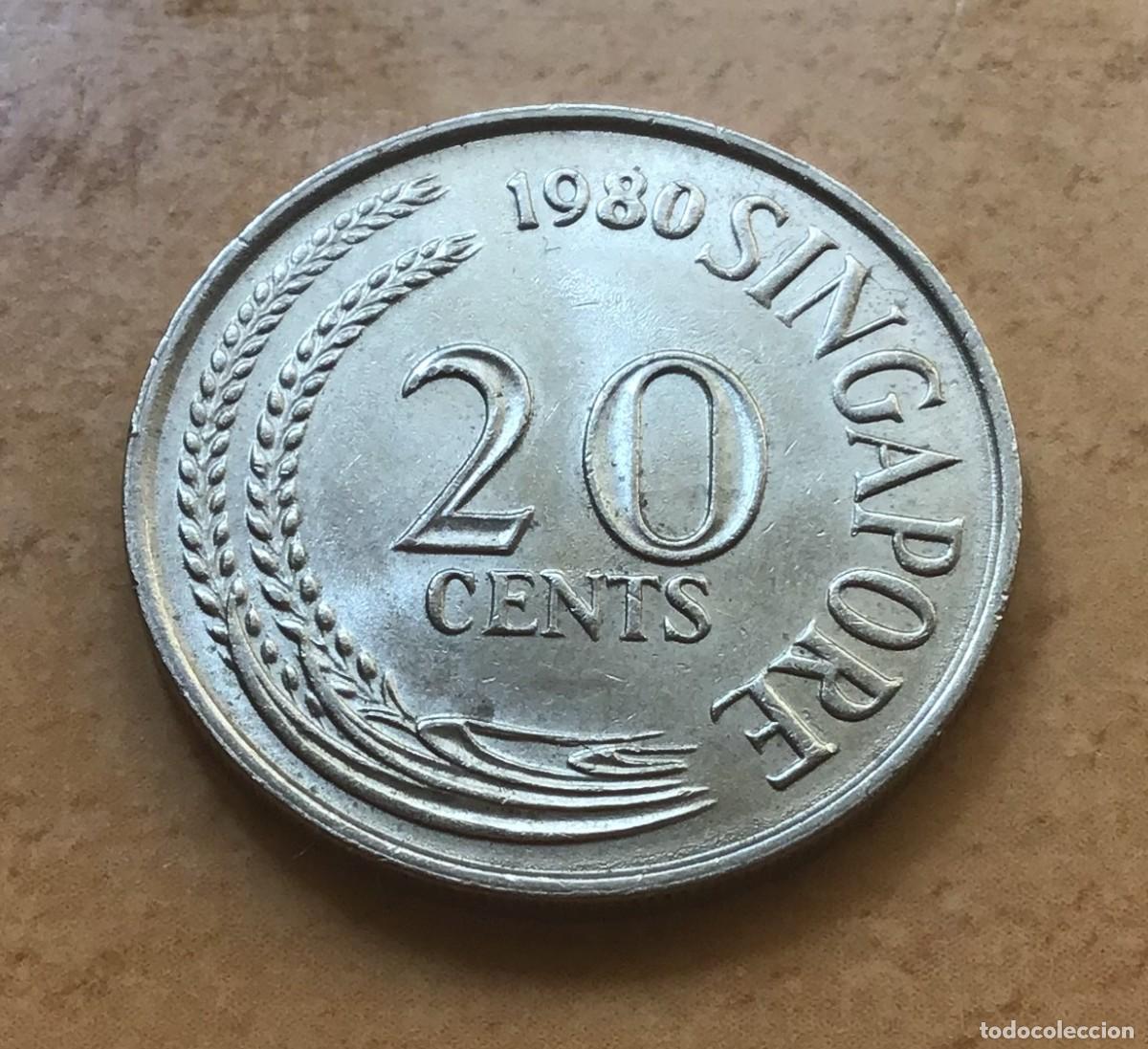 Monedas antiguas de Asia: 20 centavos de Singapur. A&ntilde;o 1980 - Foto 1