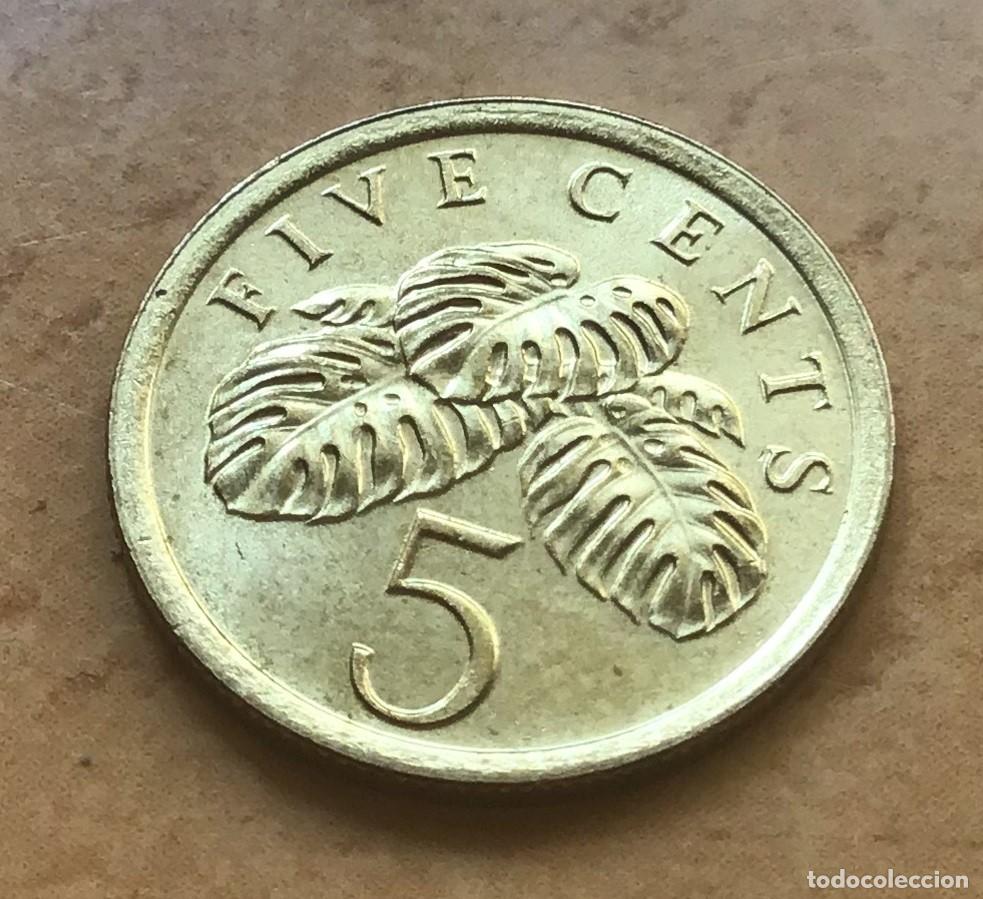 Monedas antiguas de Asia: 5 centavos de Singapur. A&ntilde;o 1990 - Foto 1
