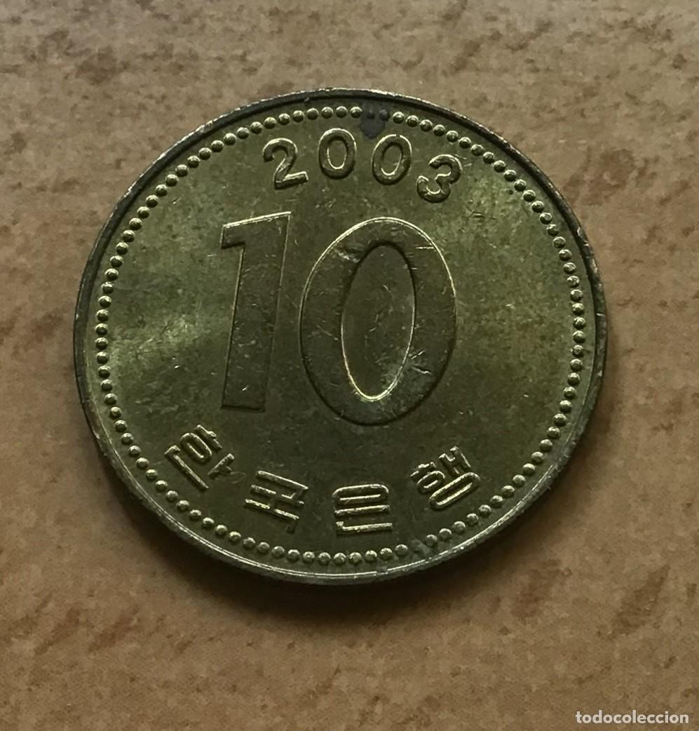 Monedas antiguas de Asia: 10 won de Corea del Sur. A&ntilde;o 2003