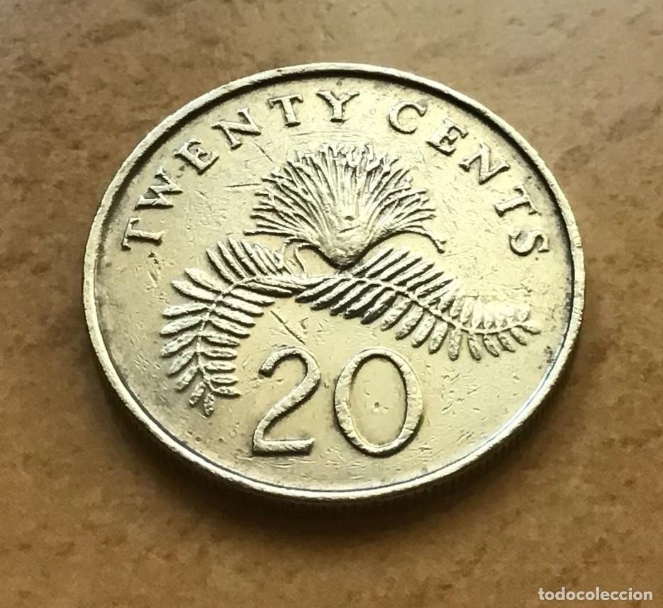 Monedas antiguas de Asia: 20 centavos de Singapur. A&ntilde;o 1991 - Foto 1