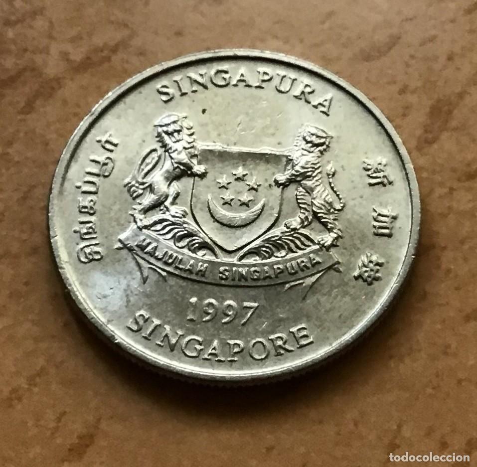 Monedas antiguas de Asia: 20 centavos de Singapur. A&ntilde;o 1997 - Foto 2