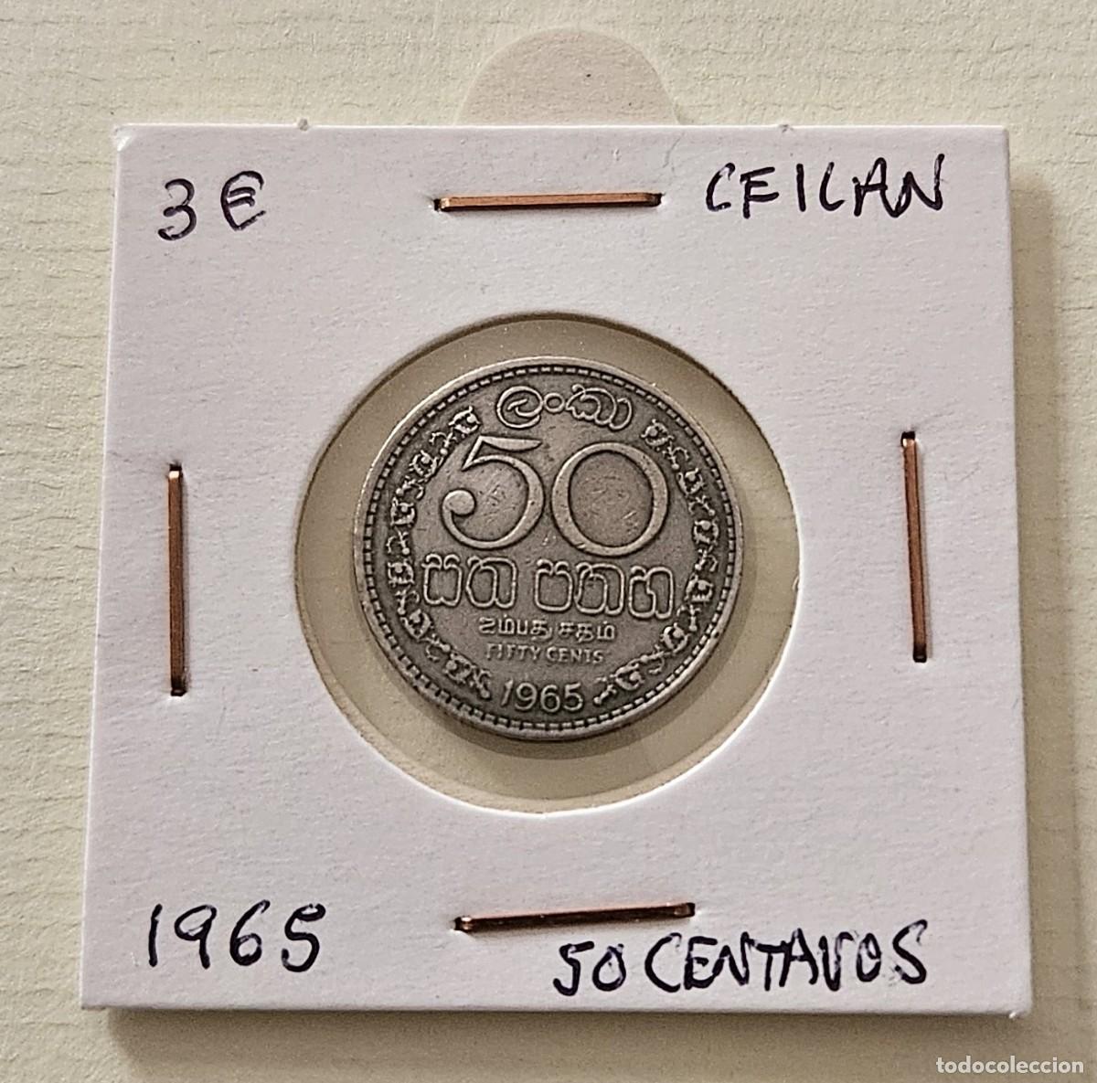 Monedas antiguas de Asia: MONEDA DE CEILAN 1965 &rdquo;50 CENTAVOS&rdquo; - Foto 1