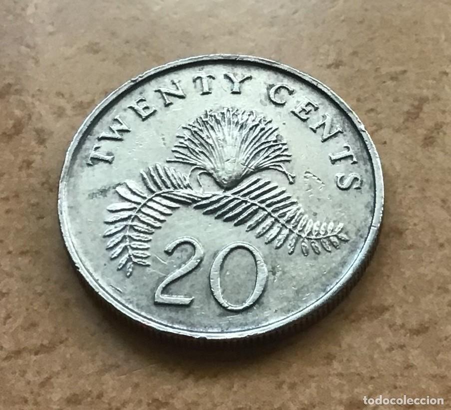 Monedas antiguas de Asia: 20 centavos de Singapur. A&ntilde;o 1991 - Foto 1
