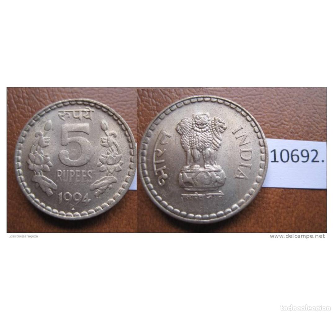 Monedas antiguas de Asia: India 5 rupias 1994 B - Foto 1
