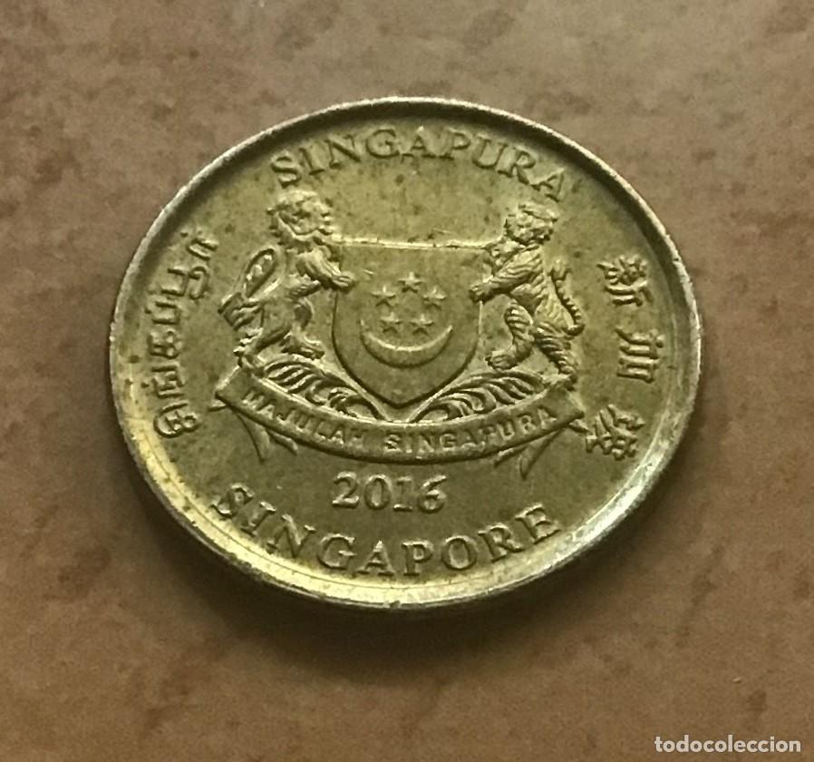 Monedas antiguas de Asia: 5 centavos de Singapur. A&ntilde;o 2016 - Foto 2