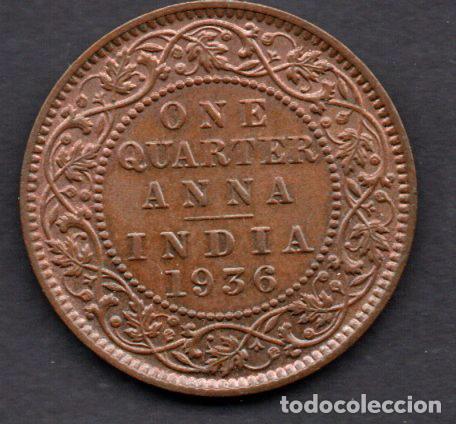 Monedas antiguas de Asia: INDIA - 1/4 de ANNA - 1936 - Foto 1