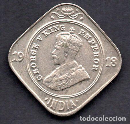 Monedas antiguas de Asia: INDIA - 2 ANNAS - 1918 - Foto 2