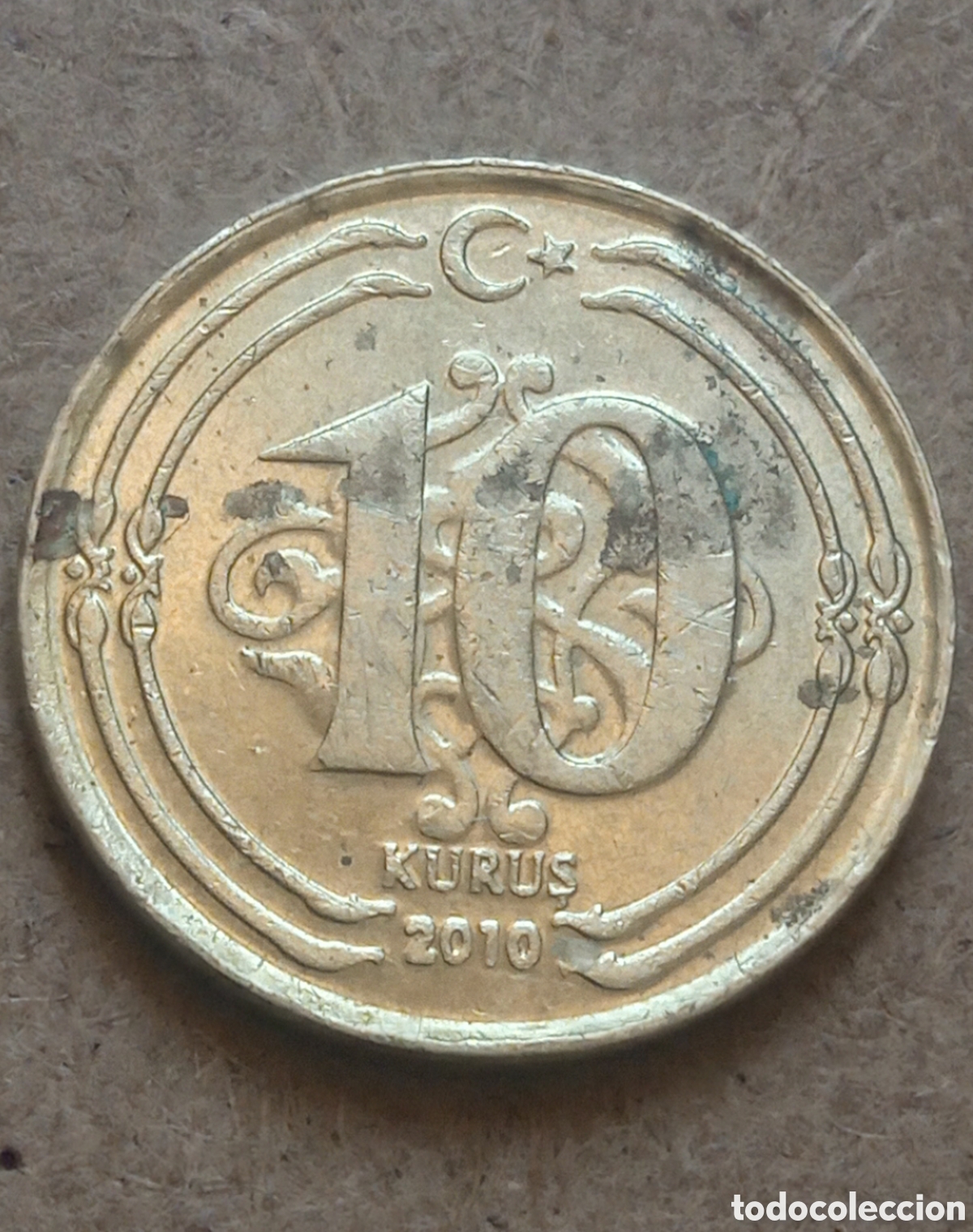 Monedas antiguas de Asia: 10 Kurus 2010 Turqu&iacute;a - Foto 2