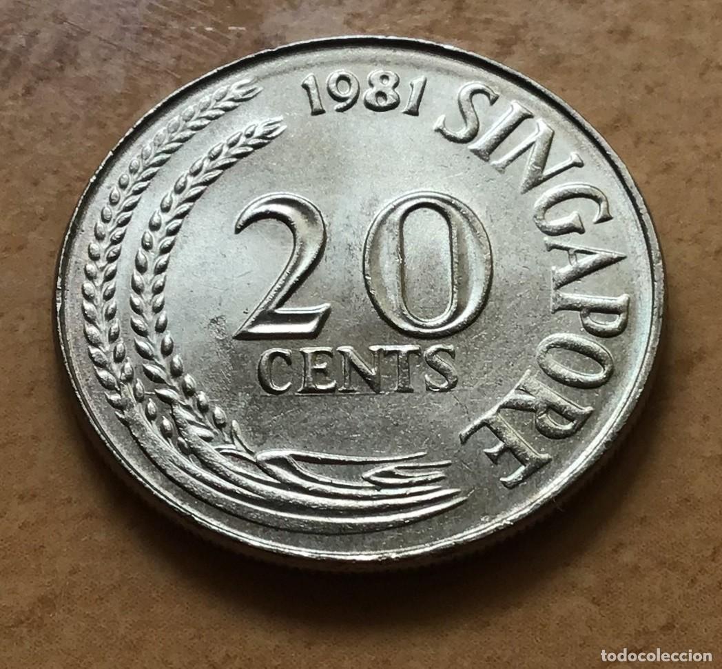Monedas antiguas de Asia: 20 centavos de Singapur. A&ntilde;o 1981 - Foto 1