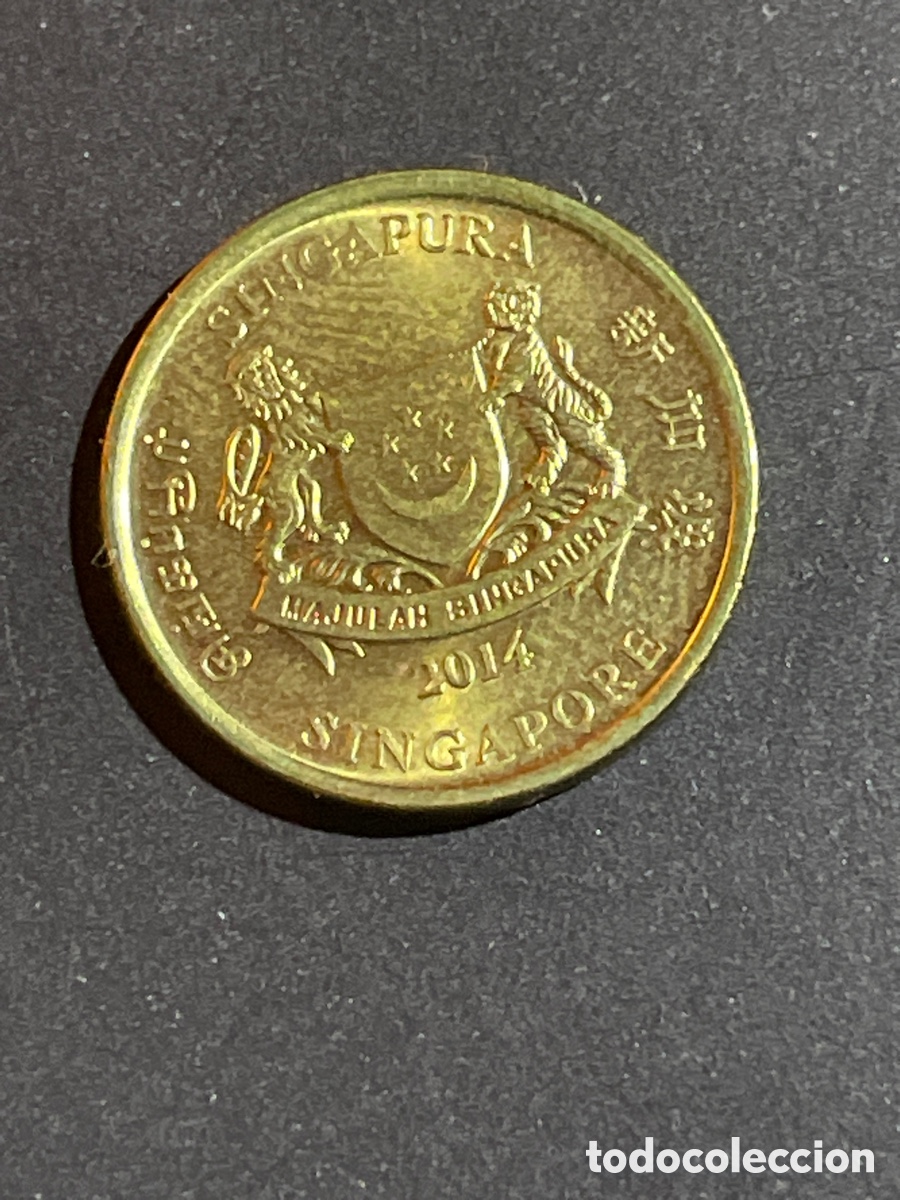 Monedas antiguas de Asia: Singapur 5 cents a&ntilde;o 2014 - Foto 1