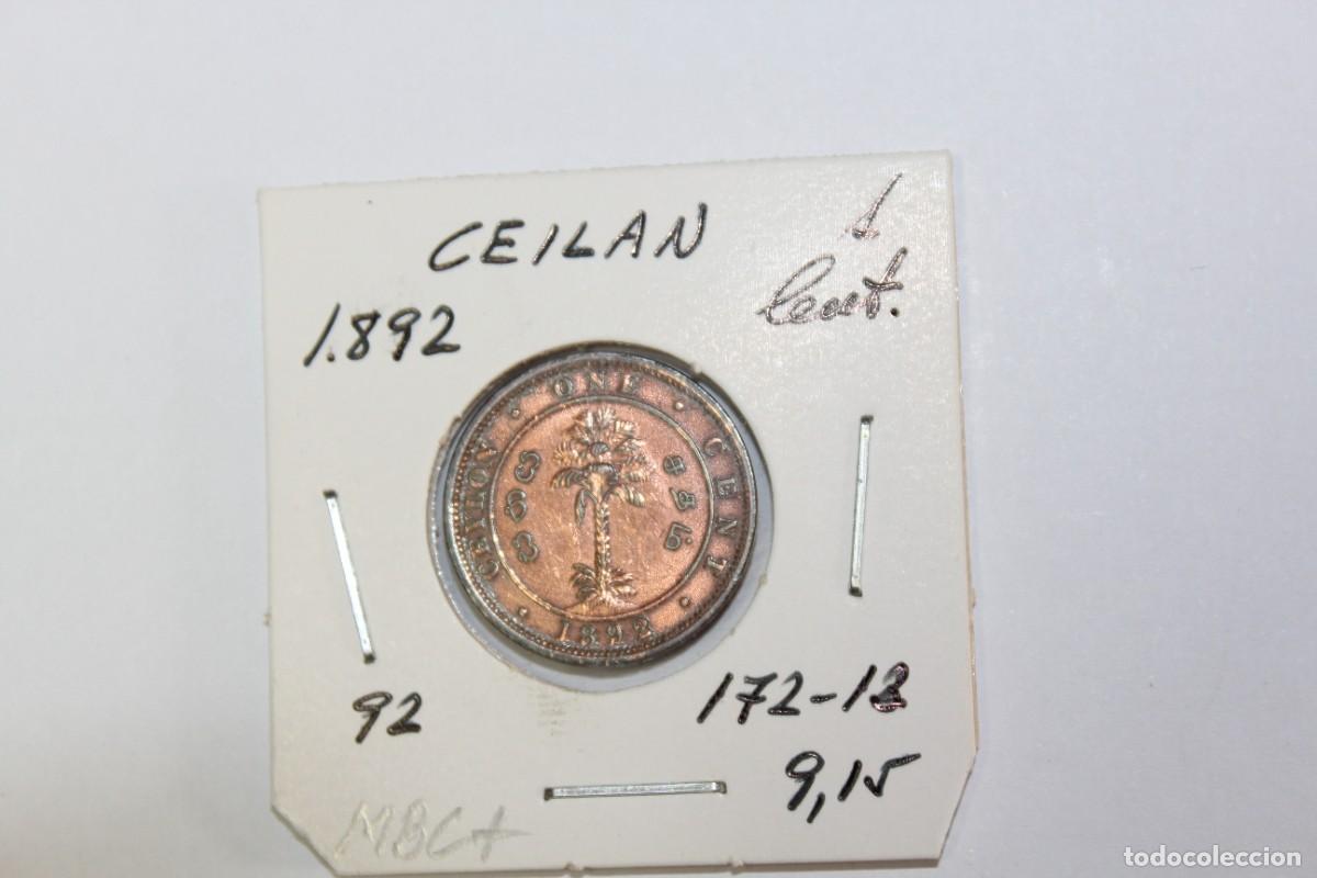 Monedas antiguas de Asia: 1 CENTIMO de 1892 KM 92 de CEILAN en MBC+ - Foto 1
