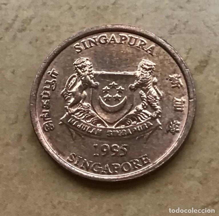 Monedas antiguas de Asia: 1 centavo de Singapur. A&ntilde;o 1995 - Foto 2