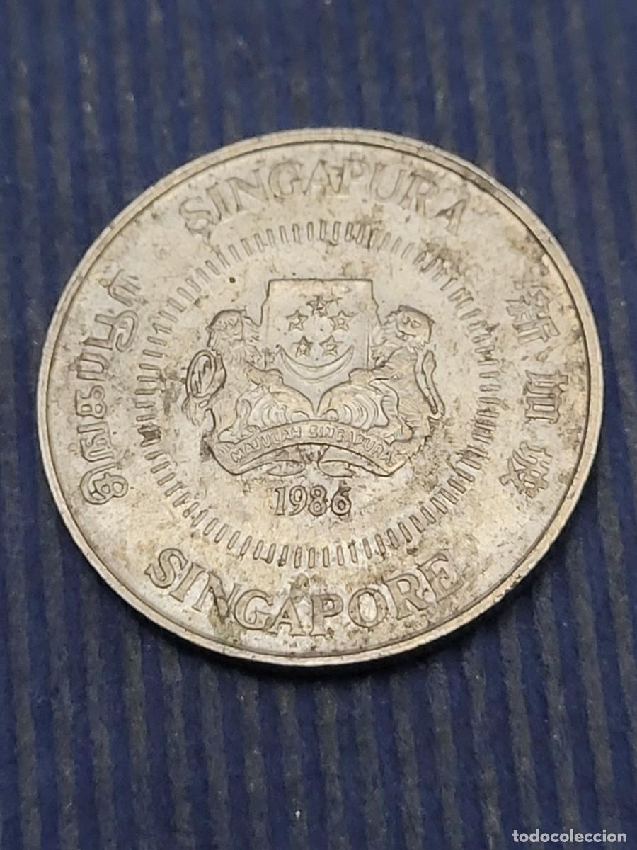 Monedas antiguas de Asia: Moneda 10 centavos 1986 Singapur - Foto 1