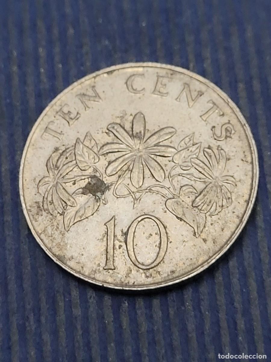 Monedas antiguas de Asia: Moneda 10 centavos 1986 Singapur - Foto 2
